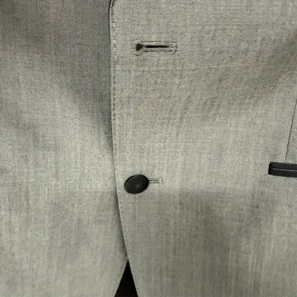 Boss Harden Generous2 Blazer Mens 40R Grey Silk Wool Contrast Lapel Tailored
